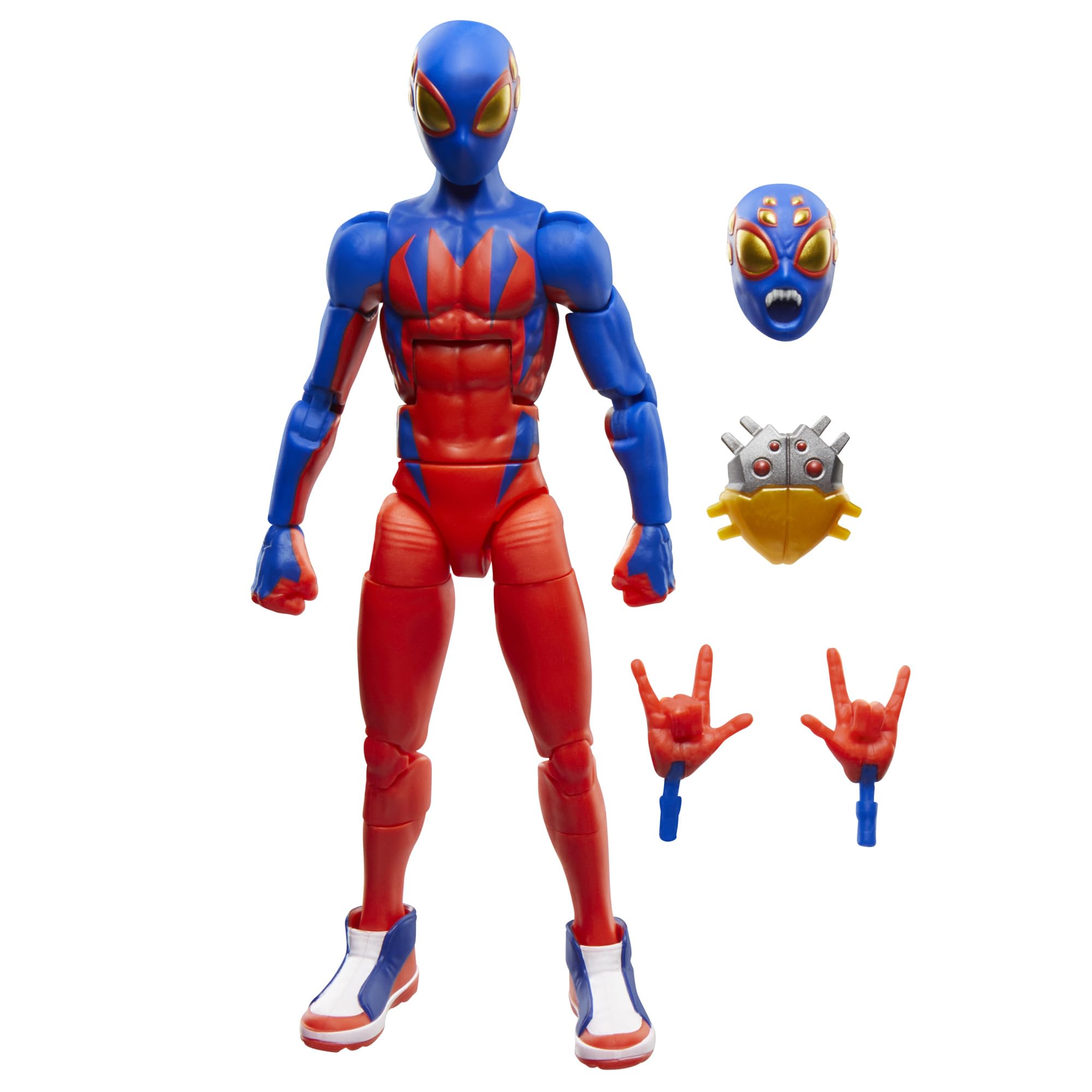Marvel Legends Spider-Boy figure front view for dynamic shelf display