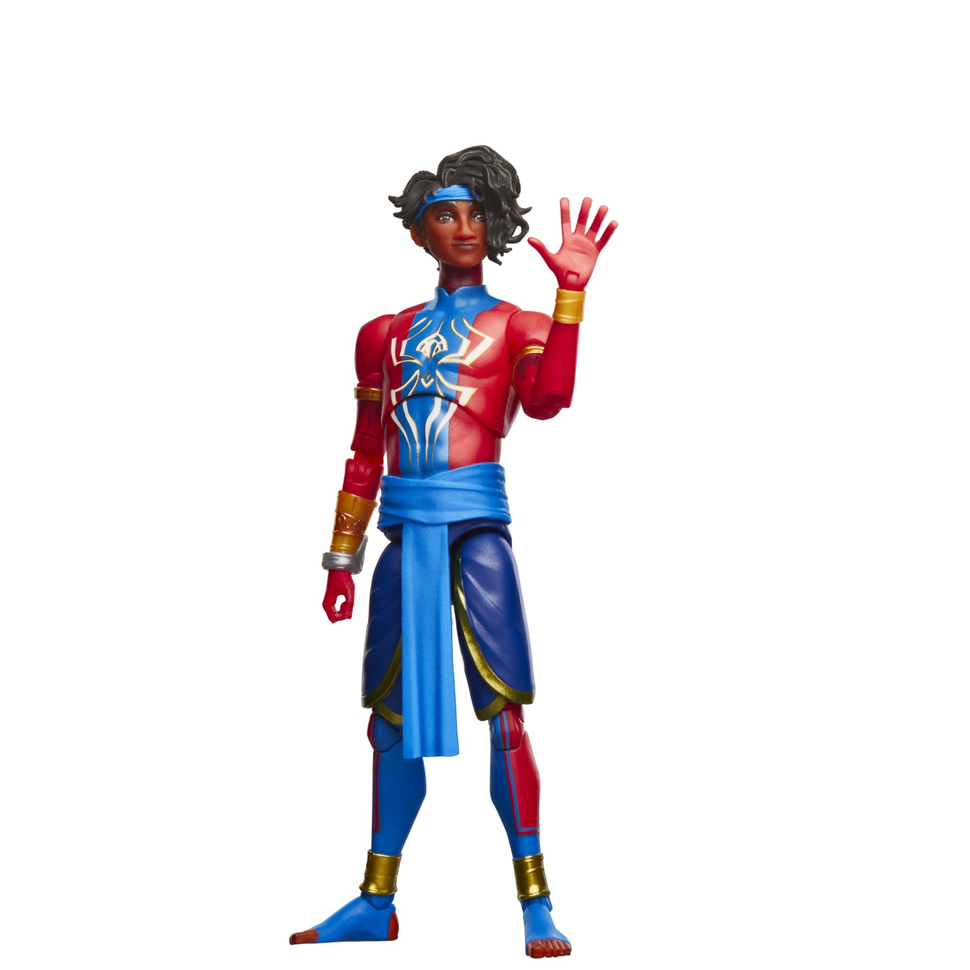 Marvel Legends Spider-Man India masked head accessory adds authentic look for display.