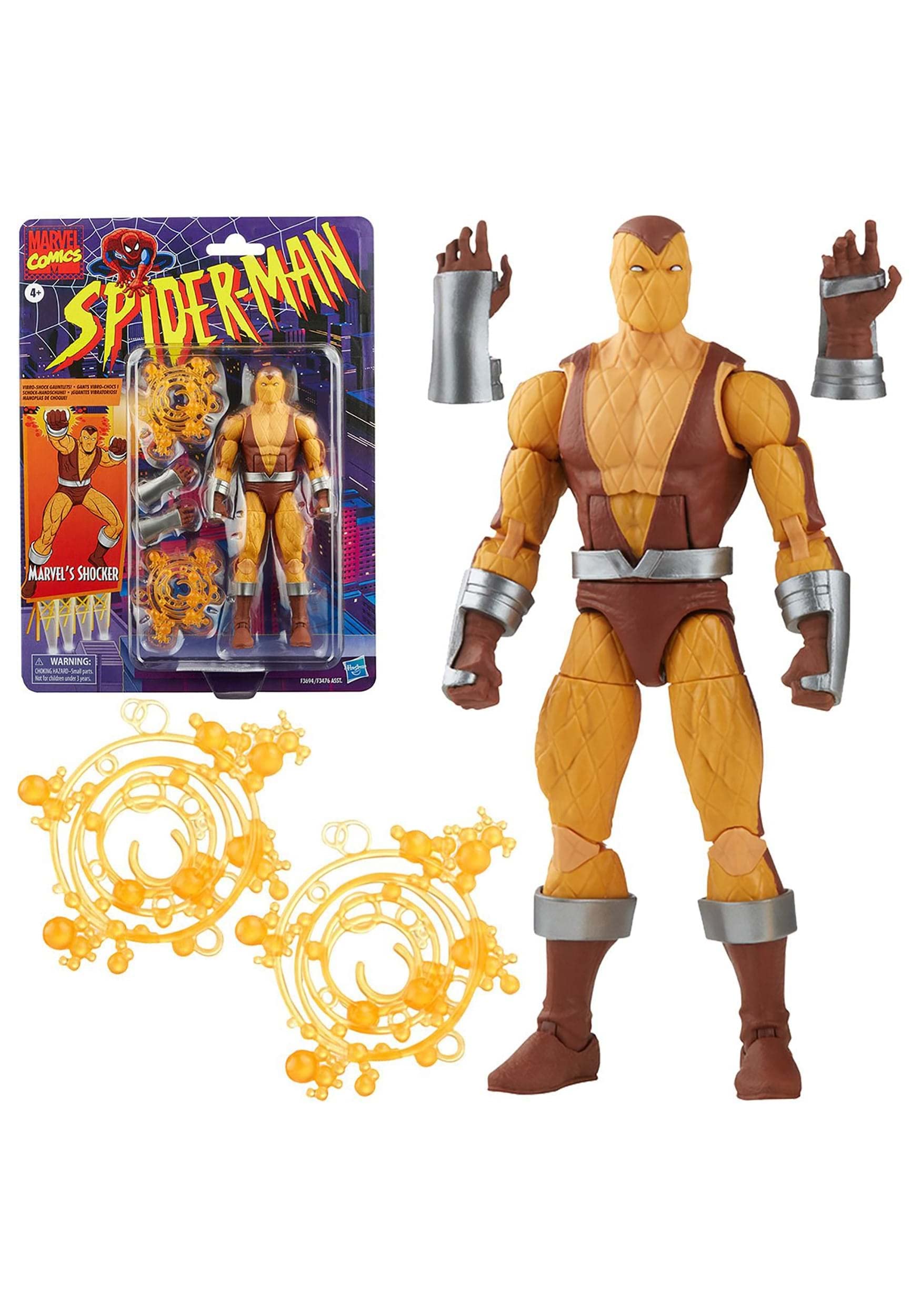 Retro cardback for Marvel Legends Spider-Man Shocker evokes classic packaging