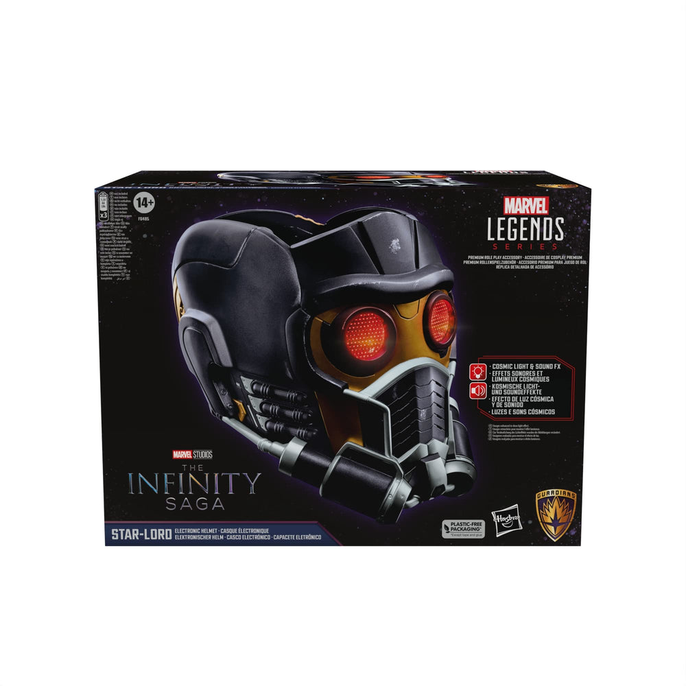 Marvel Legends Star-Lord helmet with red LED FX for immersive action moments