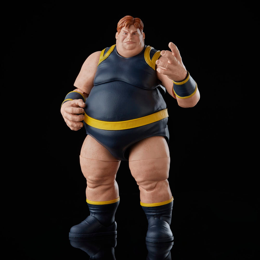 Marvel Legends The Blob side view highlights bulk silhouette for dramatic poses