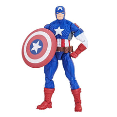 Marvel Legends 6-inch Captain America in dynamic pose for shelf display.