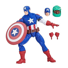 Marvel Legends Ultimate Captain America emerges from ice with shield in hand, ready for display.