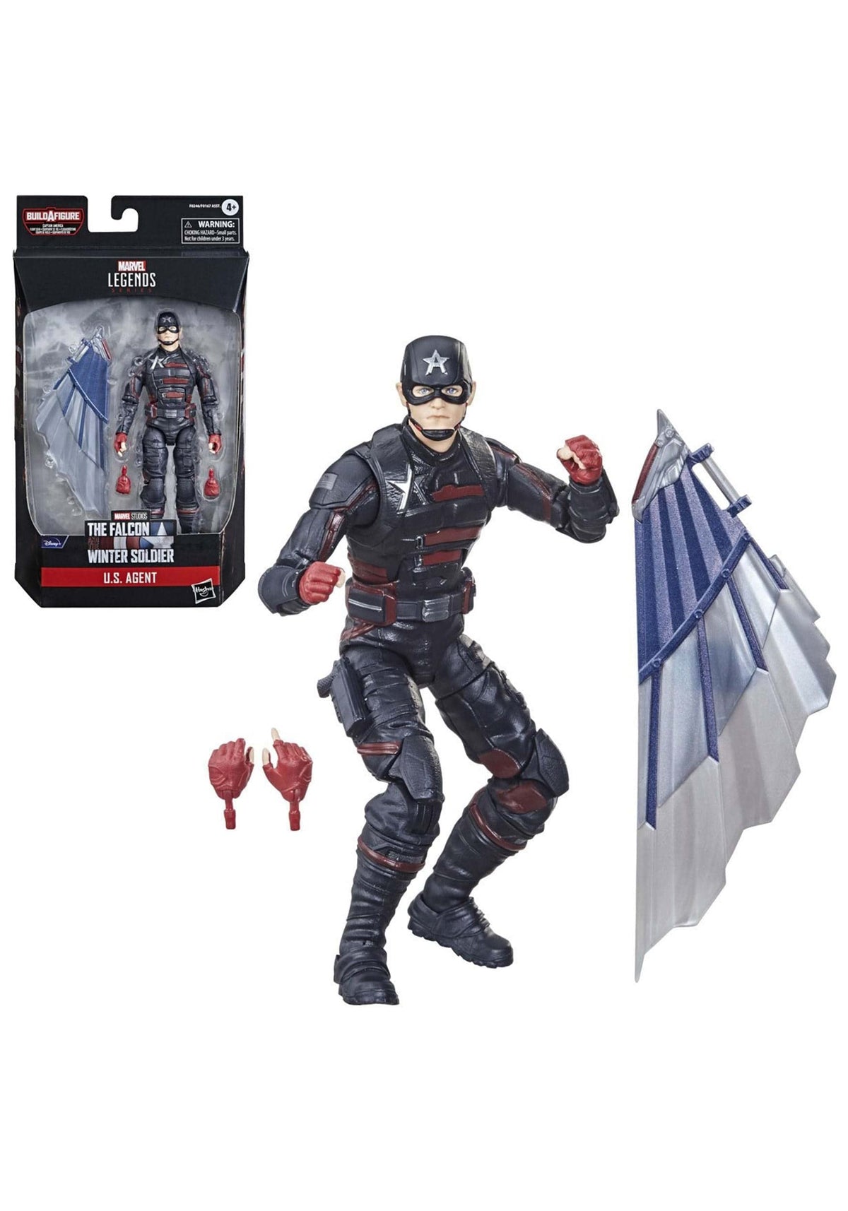 Marvel Legends U.S. Agent 6 inch figure front pose for display and action play