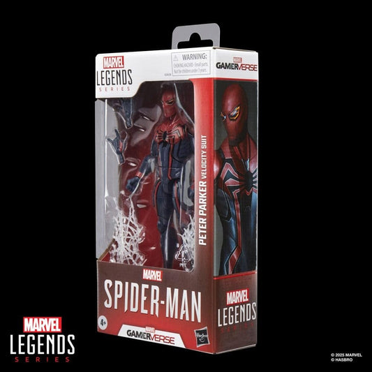 Marvel Legends Velocity Suit Peter Parker figure with premium articulation for versatile posing.