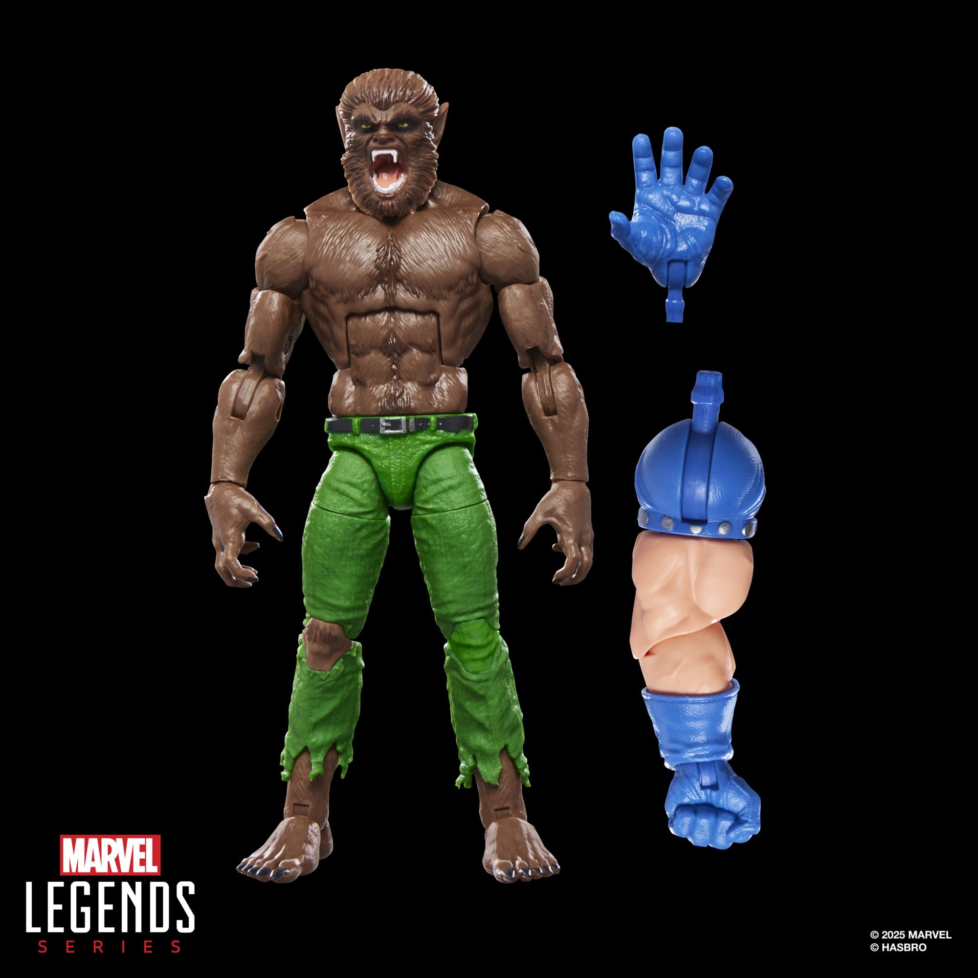 Marvel Legends Werewolf by Night comics-inspired design enhances display appeal.