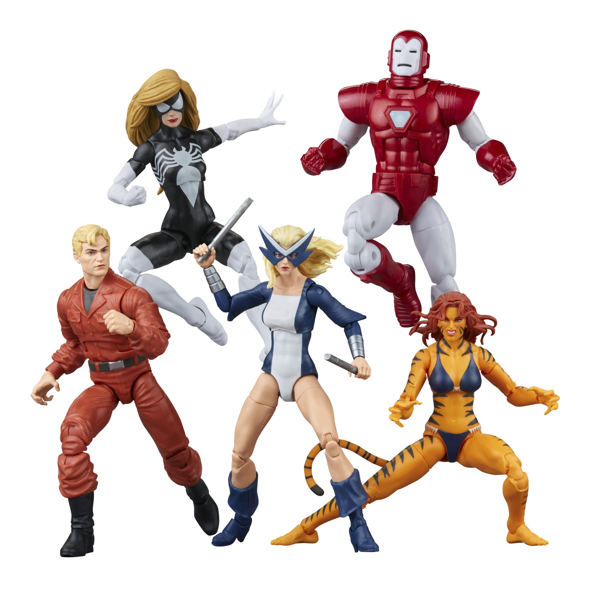 Marvel Legends West Coast Avengers Iron Man figure with premium poseable joints for dynamic display.