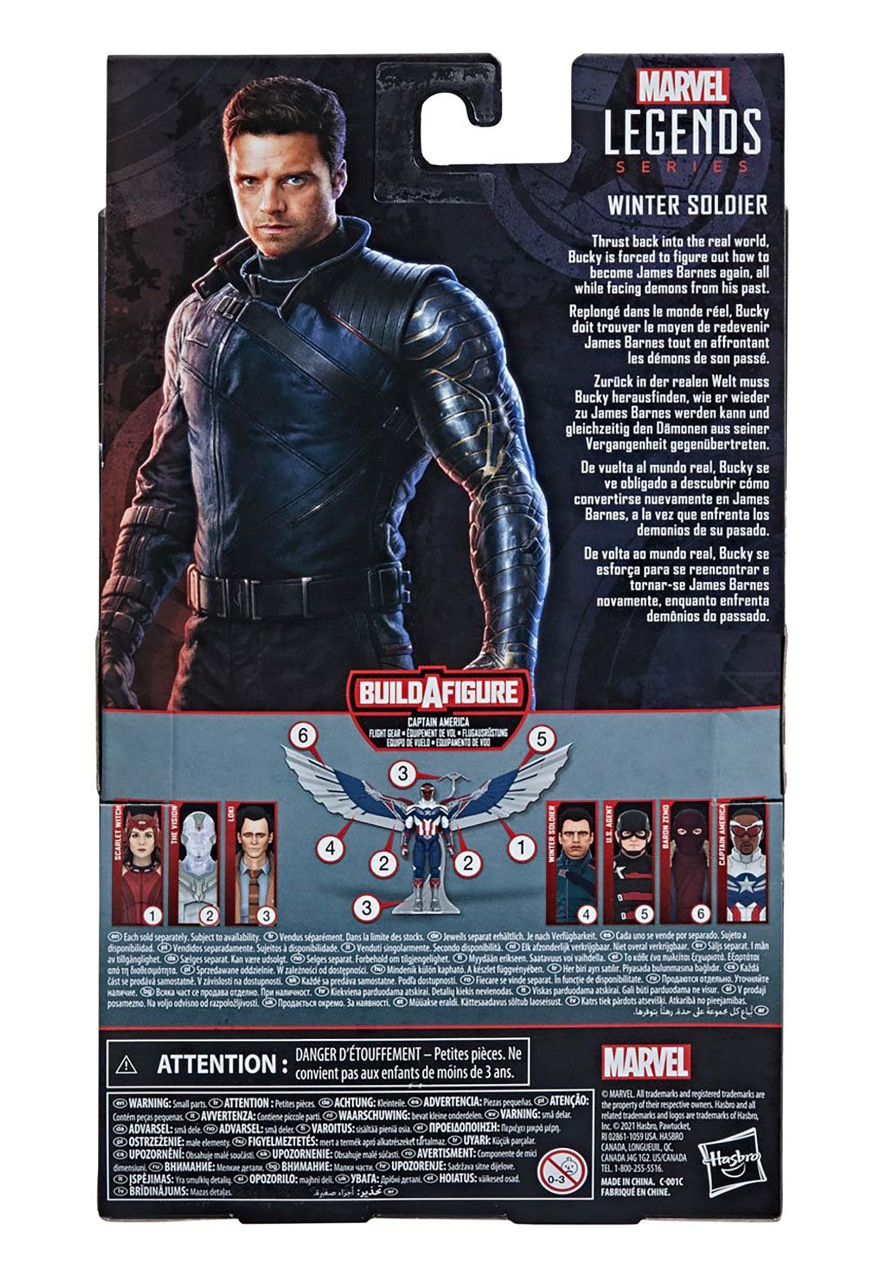 Marvel Legends Winter Soldier figure detail sculpt for collector display.