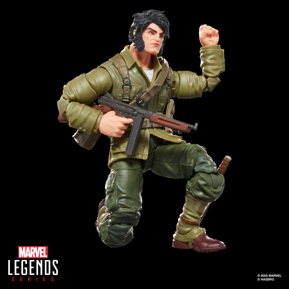 Marvel Legends Wolverine WWII Logan accessories kit includes hands, head, knife.