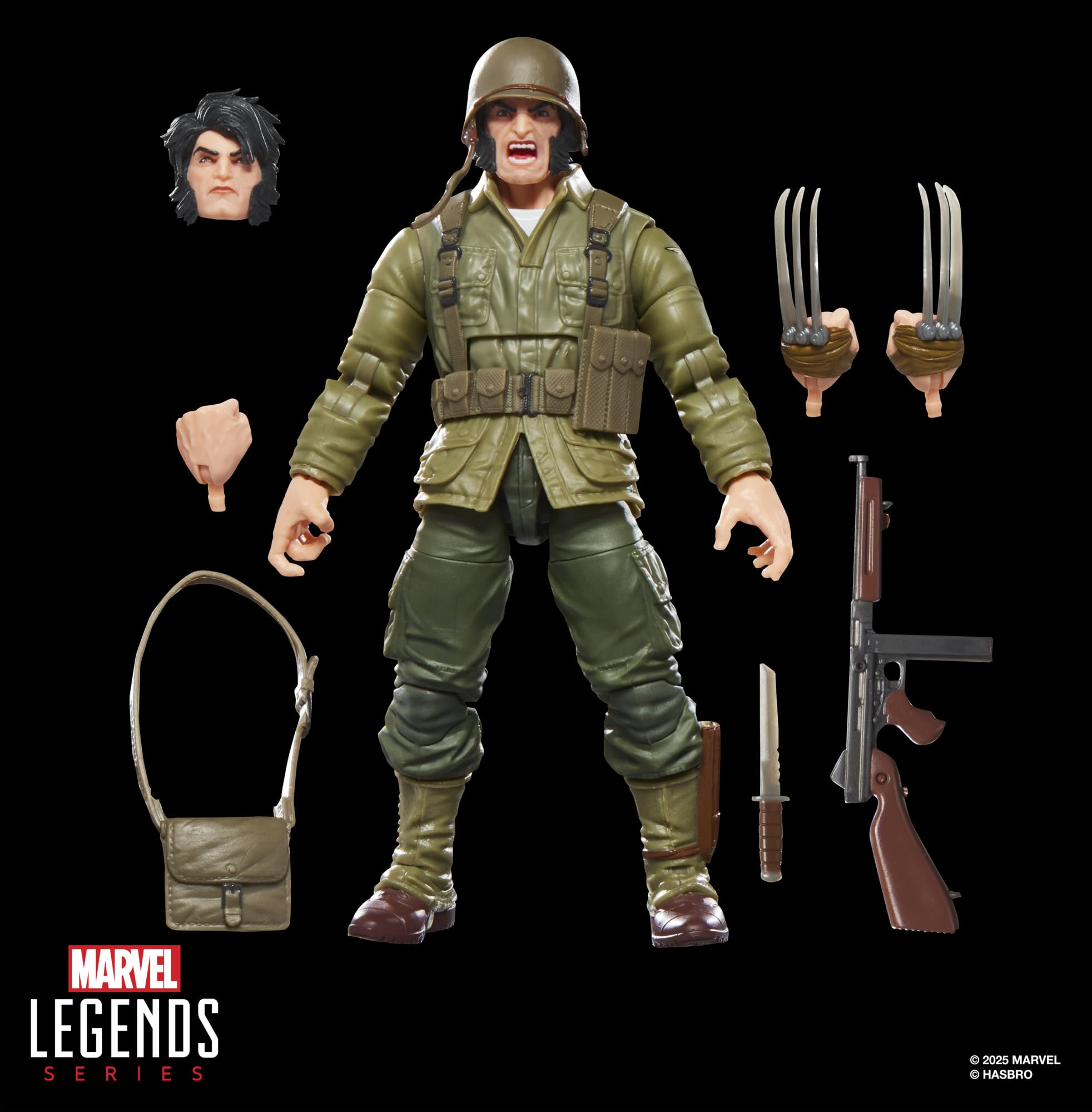 Marvel Legends Wolverine WWII Logan articulation enables dynamic posing.