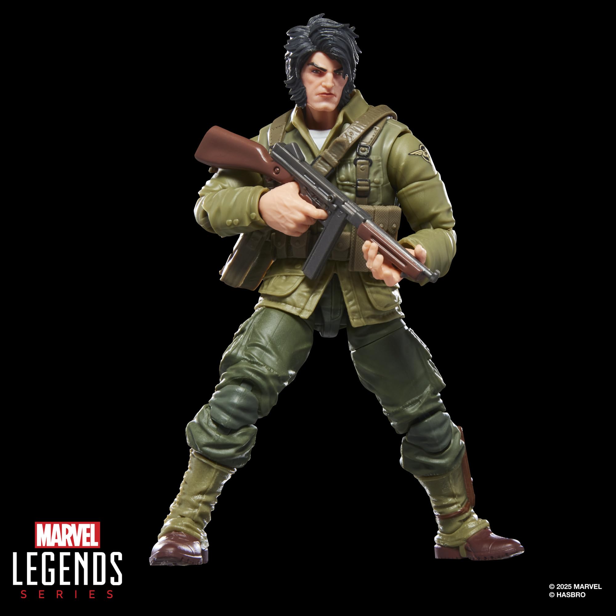 Marvel Legends Wolverine WWII Logan poseable limbs support dramatic hero poses.
