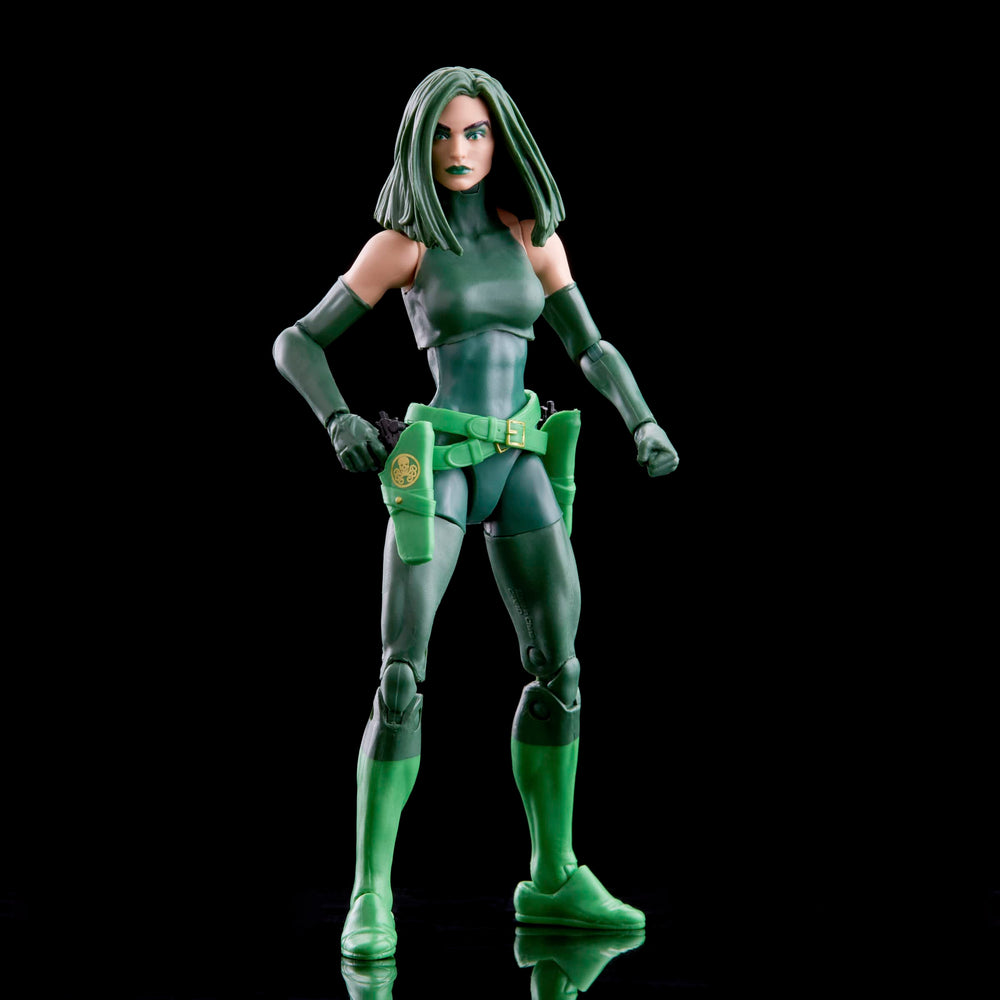 Marvel Madame Hydra pistols fit into holsters for authentic detail.
