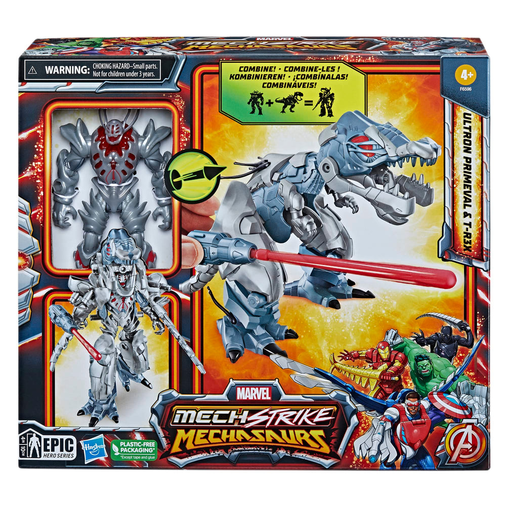 Marvel Mech Strike Mechasaur 9 articulation points enable dynamic posing.