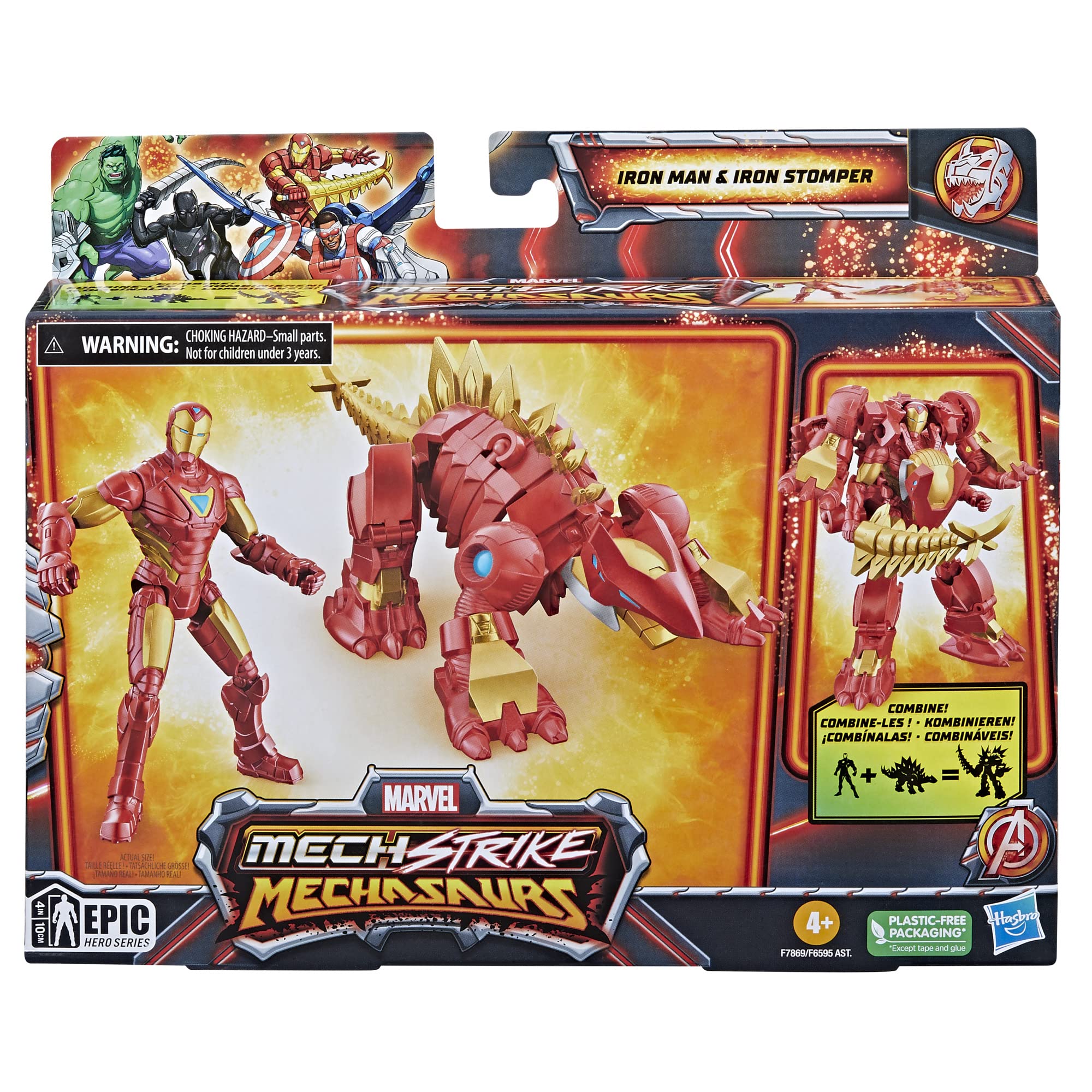Marvel Mech Strike Mechasaur figure with assembly-side view and detailable parts.
