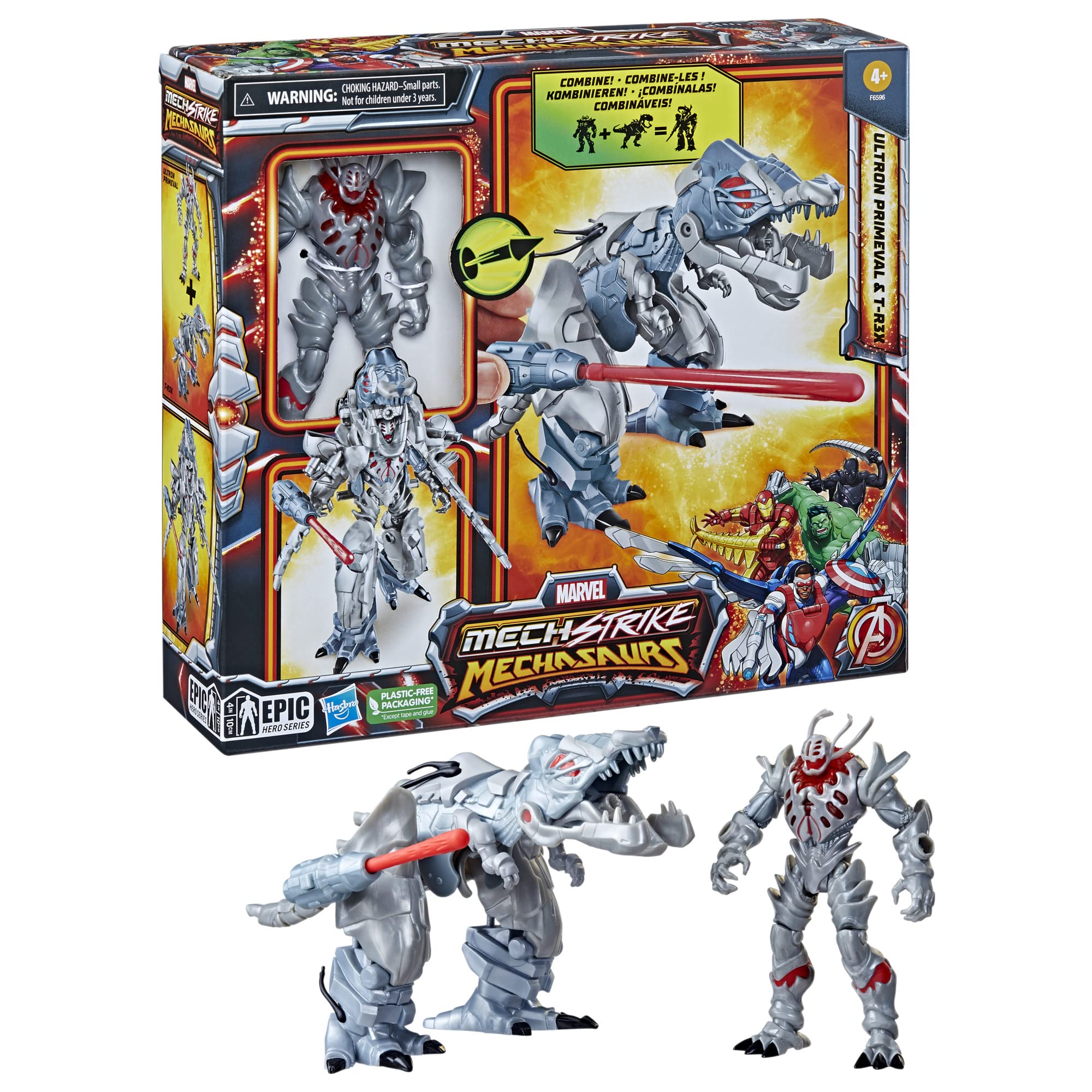 Marvel Mech Strike Mechasaur collectible toy expands your Marvel playset.
