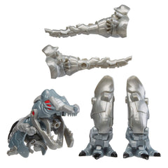 Marvel Mech Strike Mechasaur removable tail pieces serve as Ultron's weapon accessories.