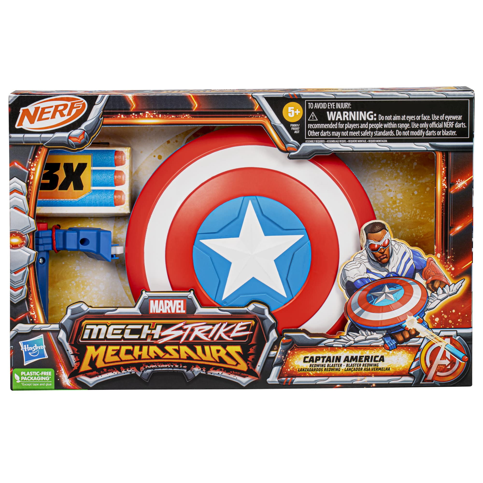 Marvel Mech Strike Mechasaurs three Nerf darts ready for quick reloads