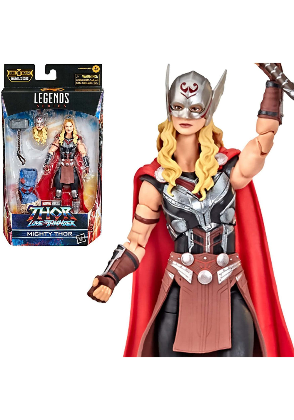 Includes Build-A-Figure part to assemble Marvel’s Korg with this Mighty Thor figure.
