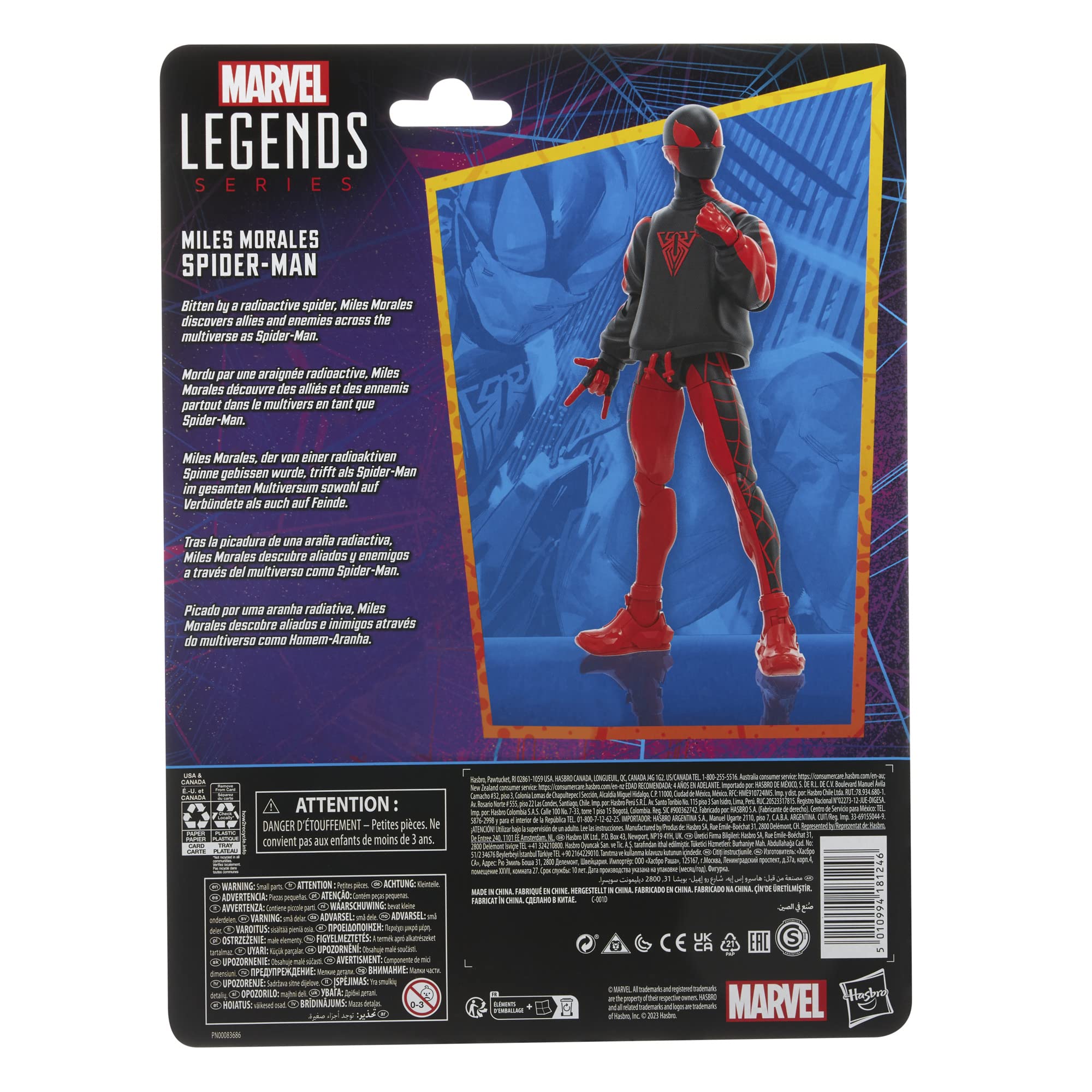 Marvel Miles Morales Spider-Man 6in figure alt hands provide customization for poses.