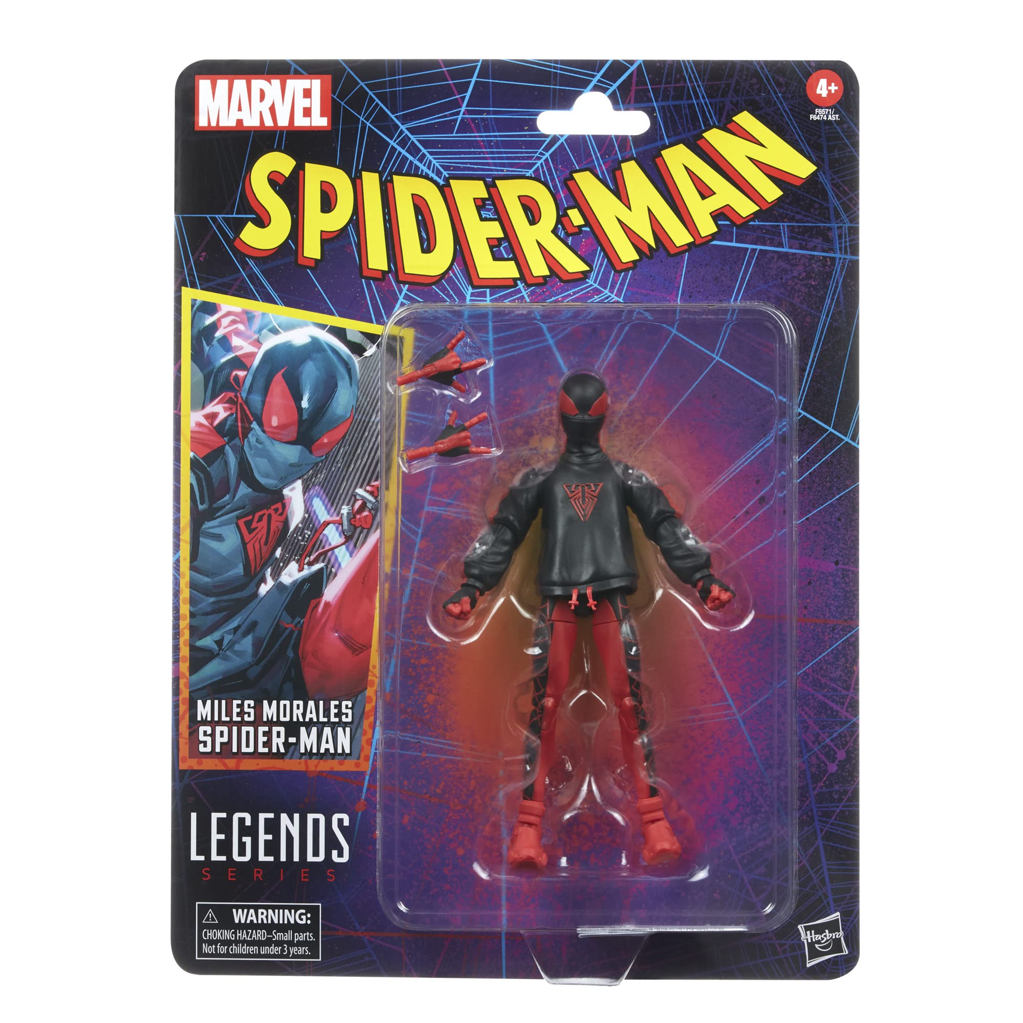 Marvel Miles Morales Spider-Man 6in figure dynamic pose ideal for action-ready shelf setup.