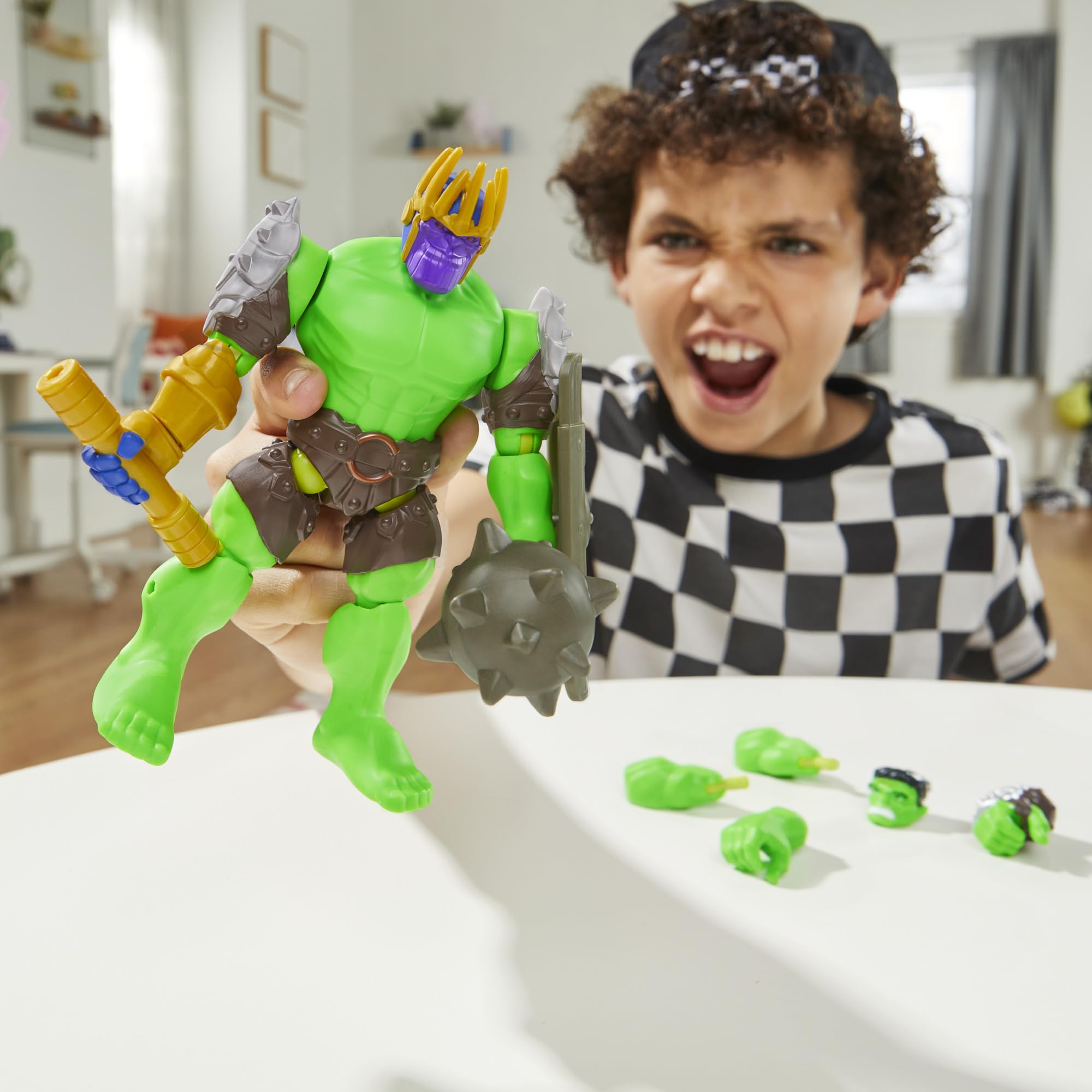 Marvel MixMashers mace accessory sparks enhanced battle scenes.