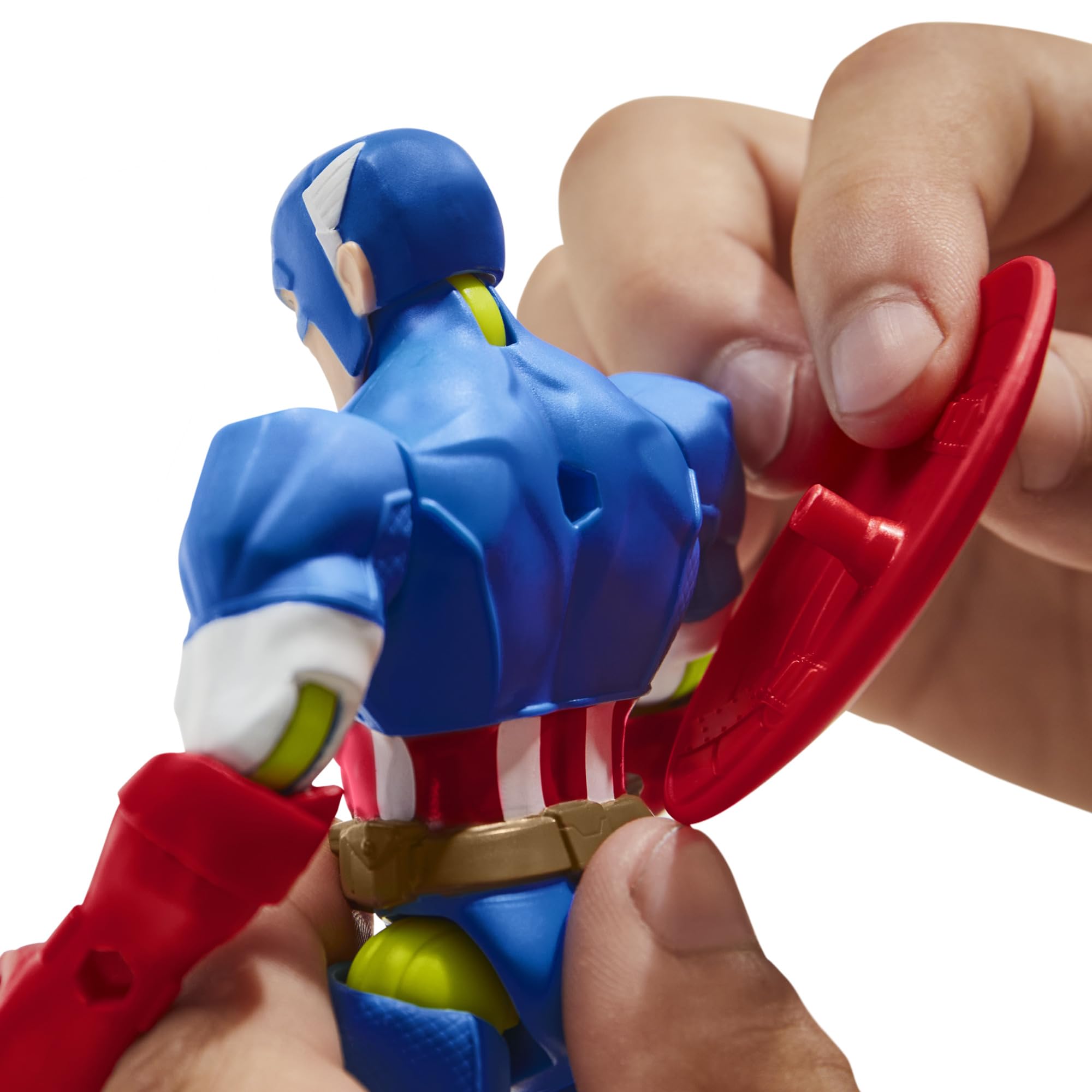 Marvel MixMashers Captain America shield accessory for quick upgrades.