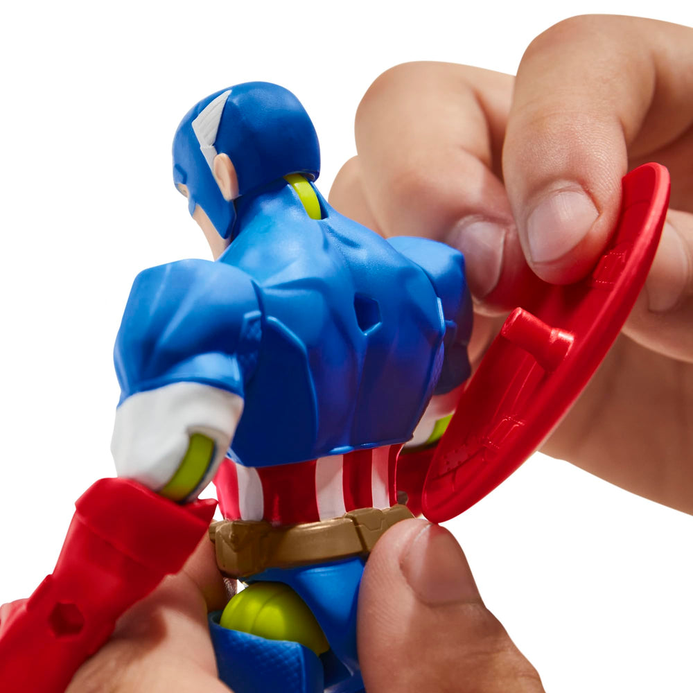 Marvel MixMashers Captain America shield accessory for quick upgrades.