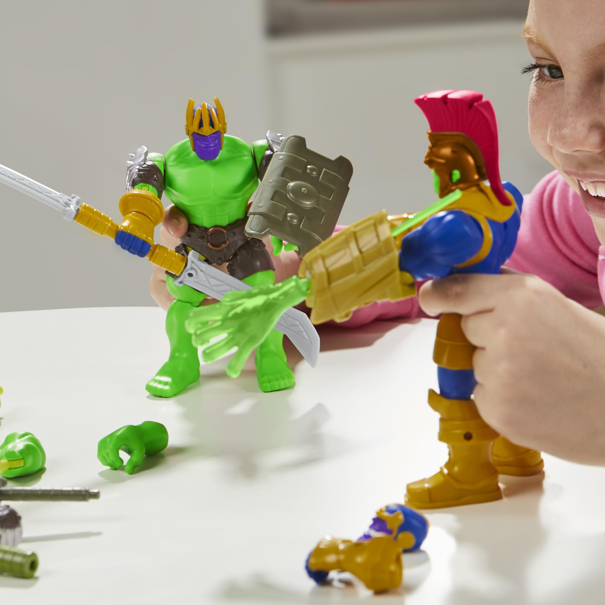 Marvel MixMashers Hulk pose image captures action-ready stance.
