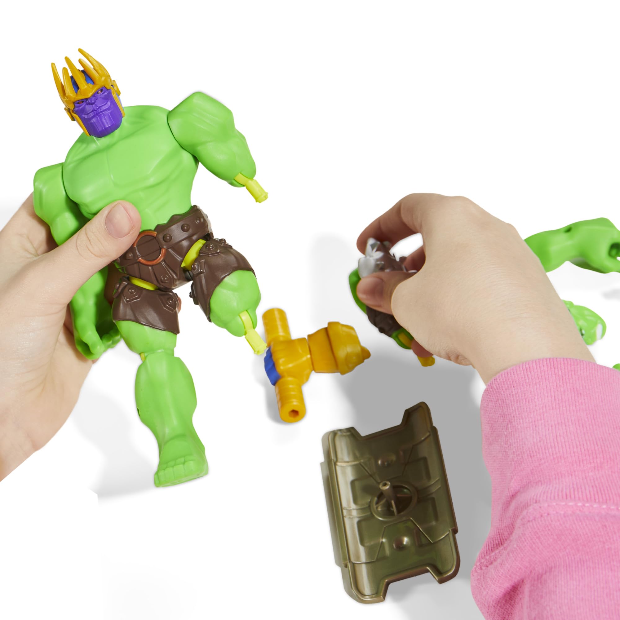 Marvel MixMashers Thanos hand with baton for dynamic poses.