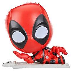 Marvel Motormouth Deadpool eyes light up during snarky delivery.
