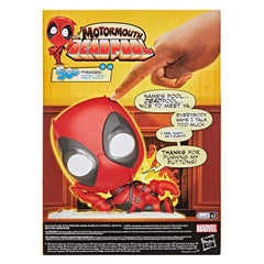 Marvel Motormouth Deadpool stylized design adds humor to display.