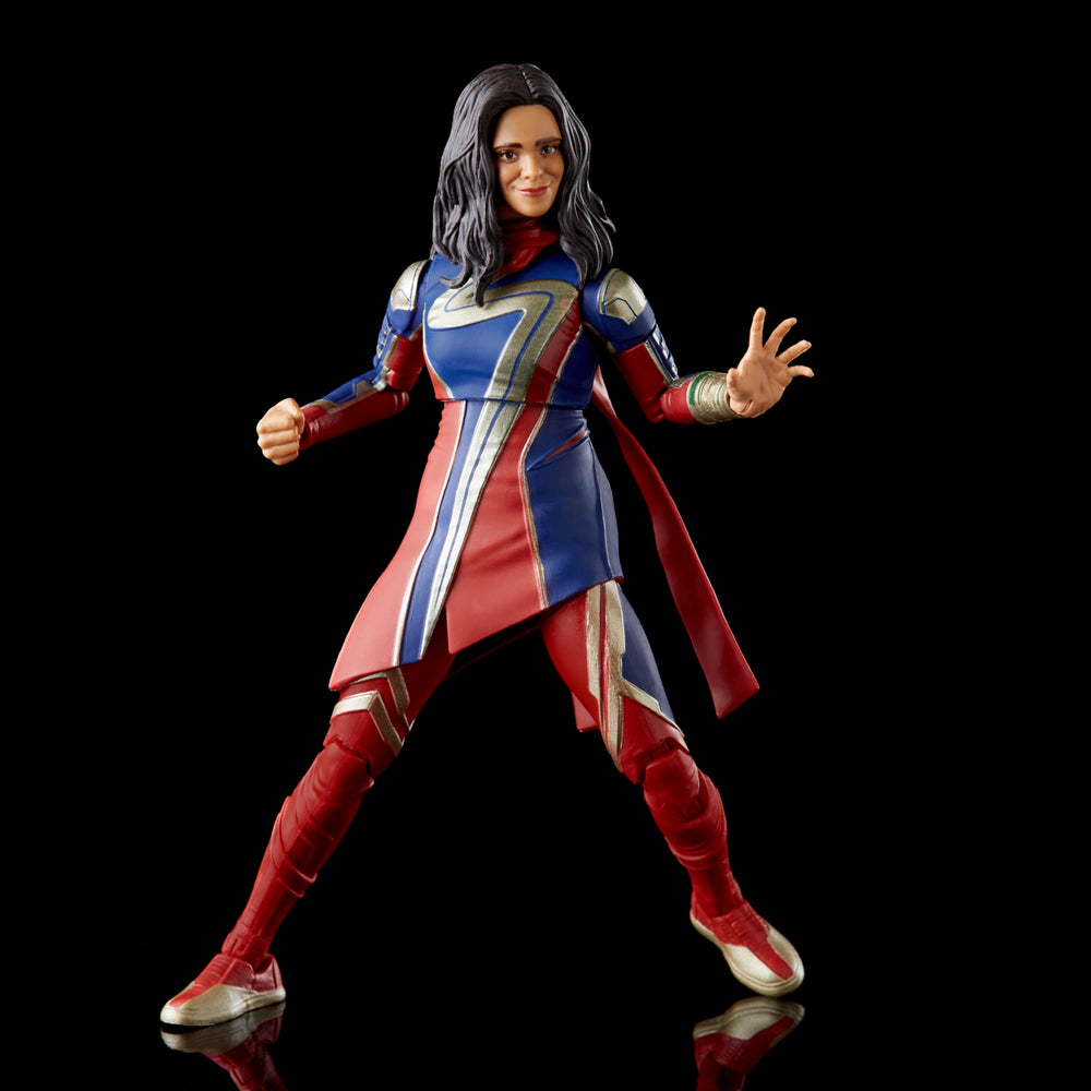 Marvel Ms. Marvel poseable figure ready for shelf display and collection.