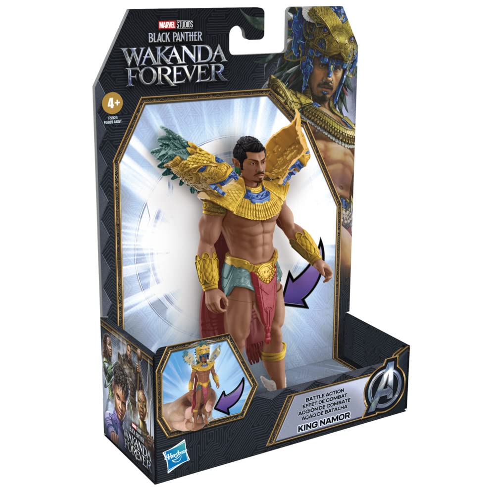 Marvel Namor Battle Action King Namor figure, headpiece reset, perfect for movie-inspired storytelling.