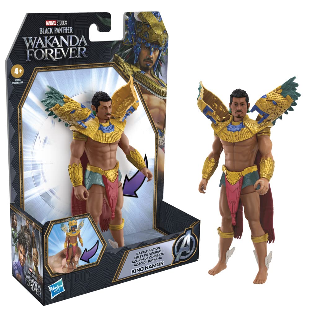 Marvel Namor Battle Action King Namor figure, movie-inspired design, collectable for fans.