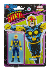 Marvel Nova Retro 375 figure articulation close-up for poseability and shelf presence.