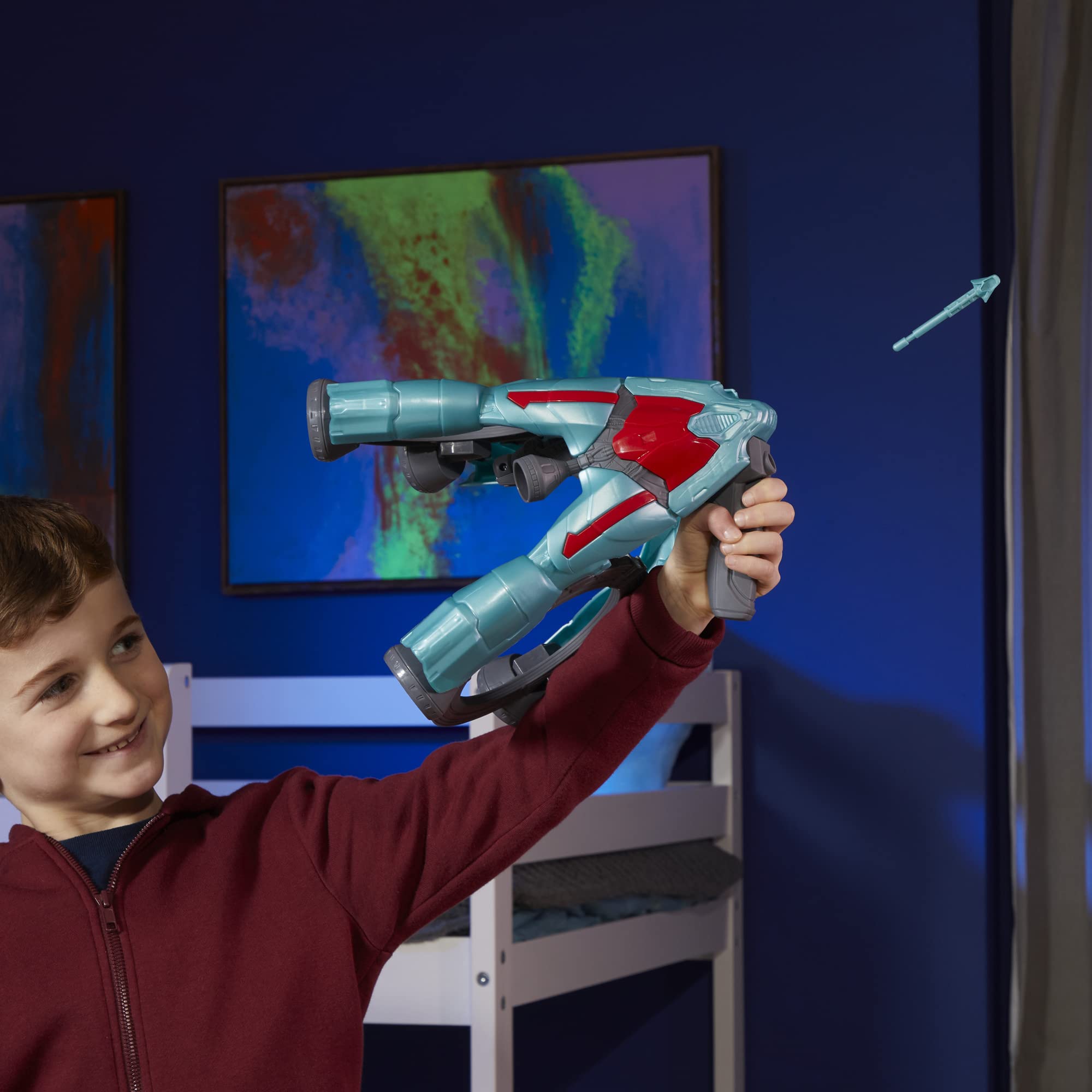 Rocket figure in action pose interacting with the vehicle.