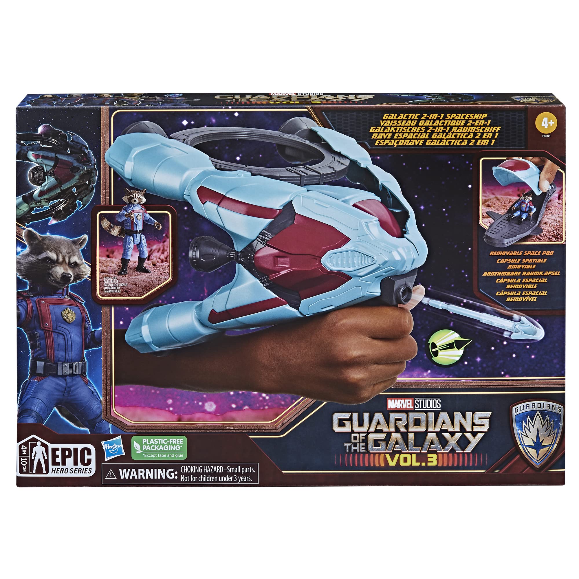 Marvel Rocket action figure 2.25-inch in dynamic pose with blaster.