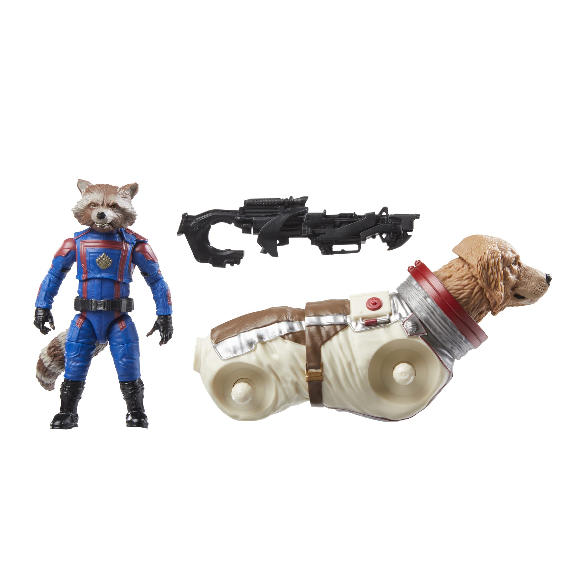 Marvel's Rocket figure front view with dynamic poseability for display and play