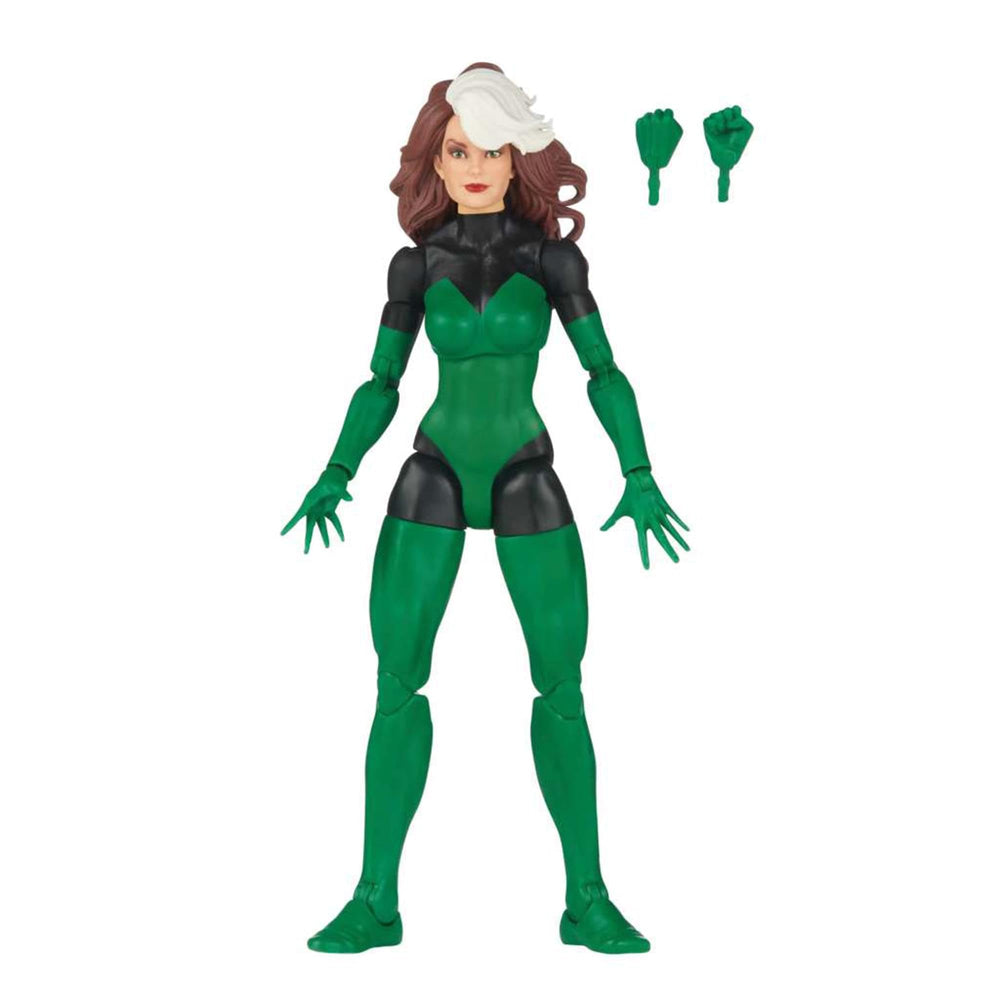 Marvel's Rogue 6-inch action figure front view with premium deco for display.