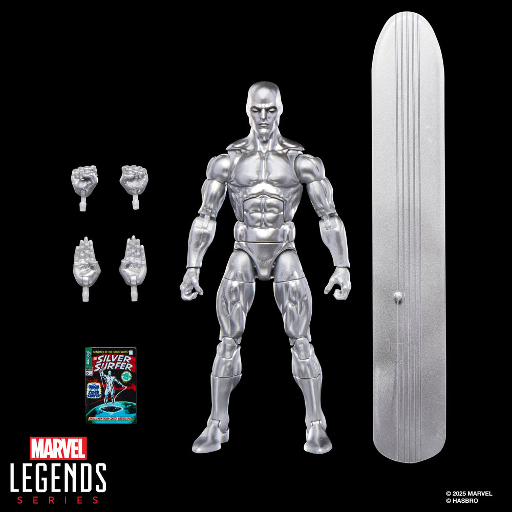 Marvel Silver Surfer 6-inch figure features enhanced articulation for dynamic poses.