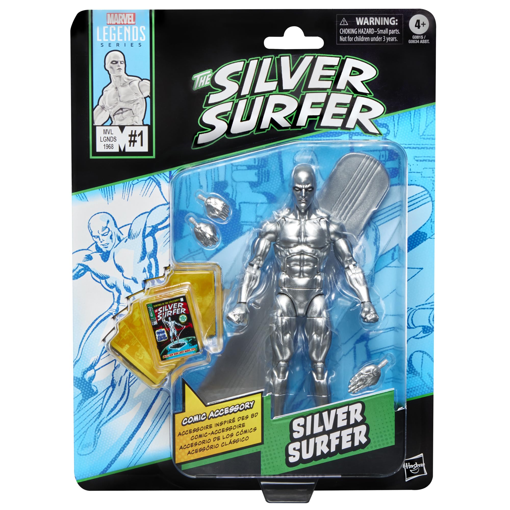 Marvel Silver Surfer figure with detailed deco for display and collection.