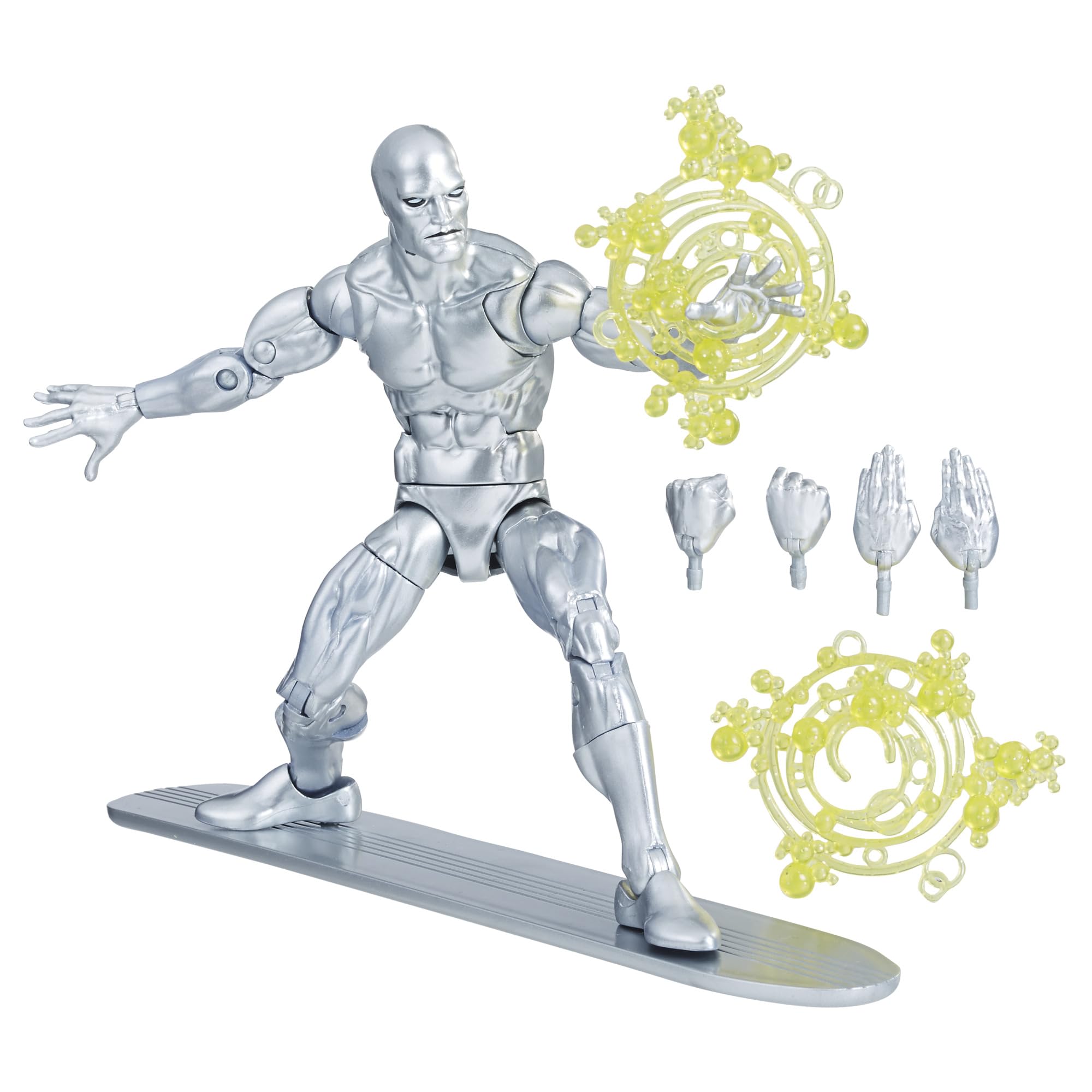 Marvel Silver Surfer figure with premium articulation for dynamic posing.