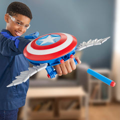 Ambidextrous handle on Marvel Skyshot Blaster for both hands.