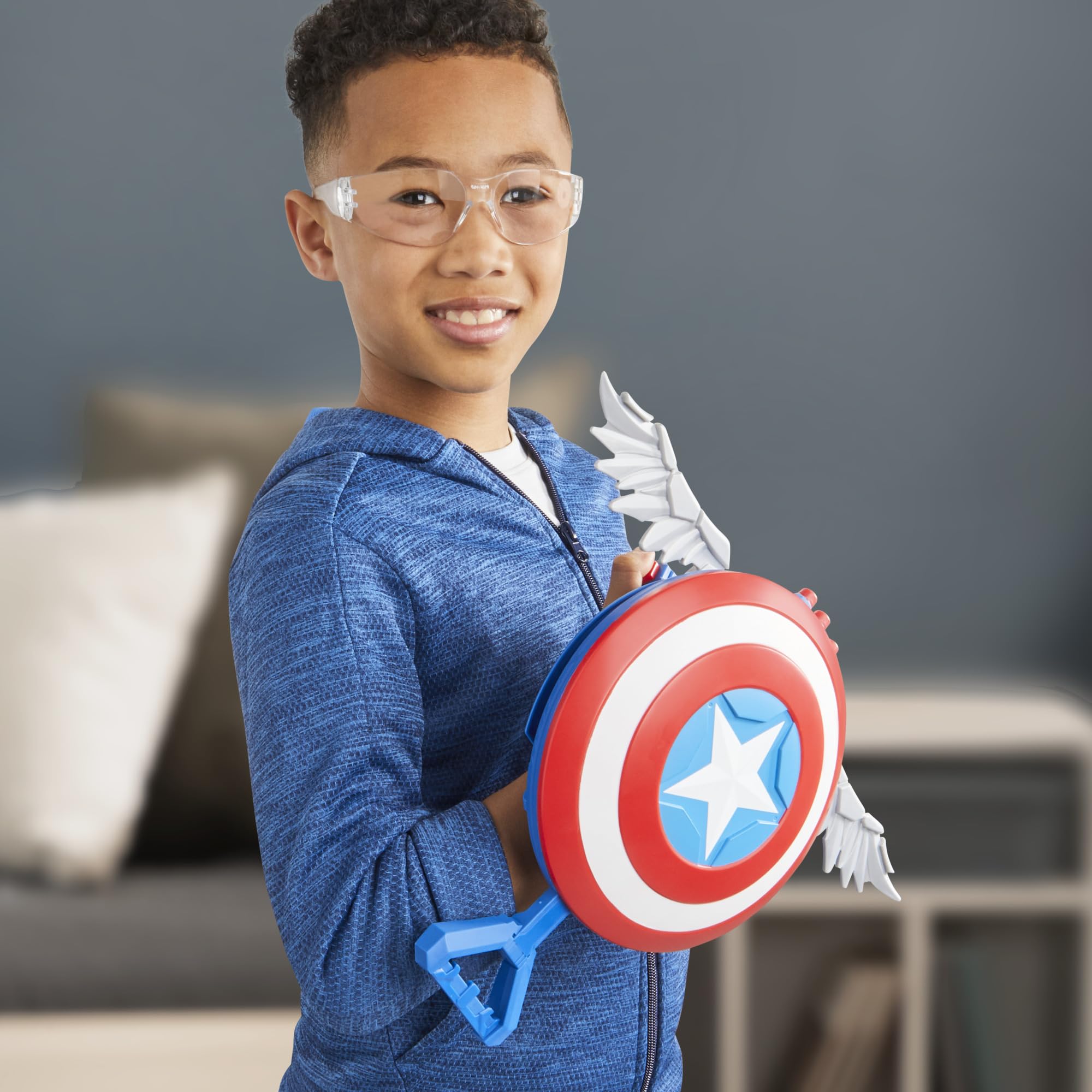 Marvel Skyshot Blaster as a costume accessory for Captain America look.