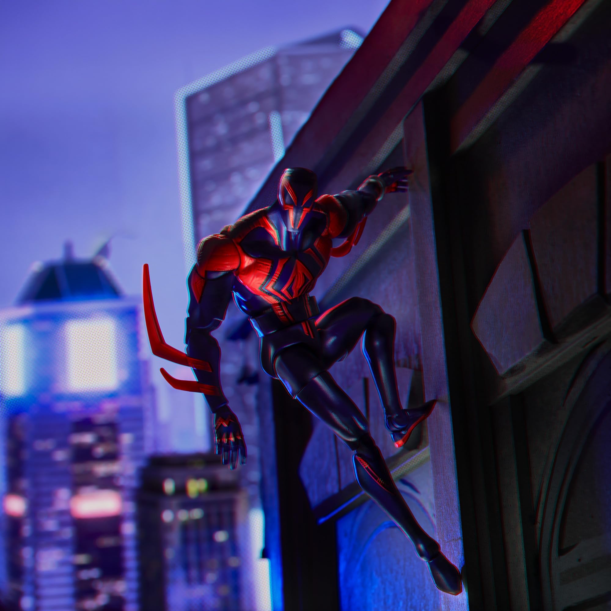 Marvel Spider-Man 2099 on a Spider-Verse collection shelf display