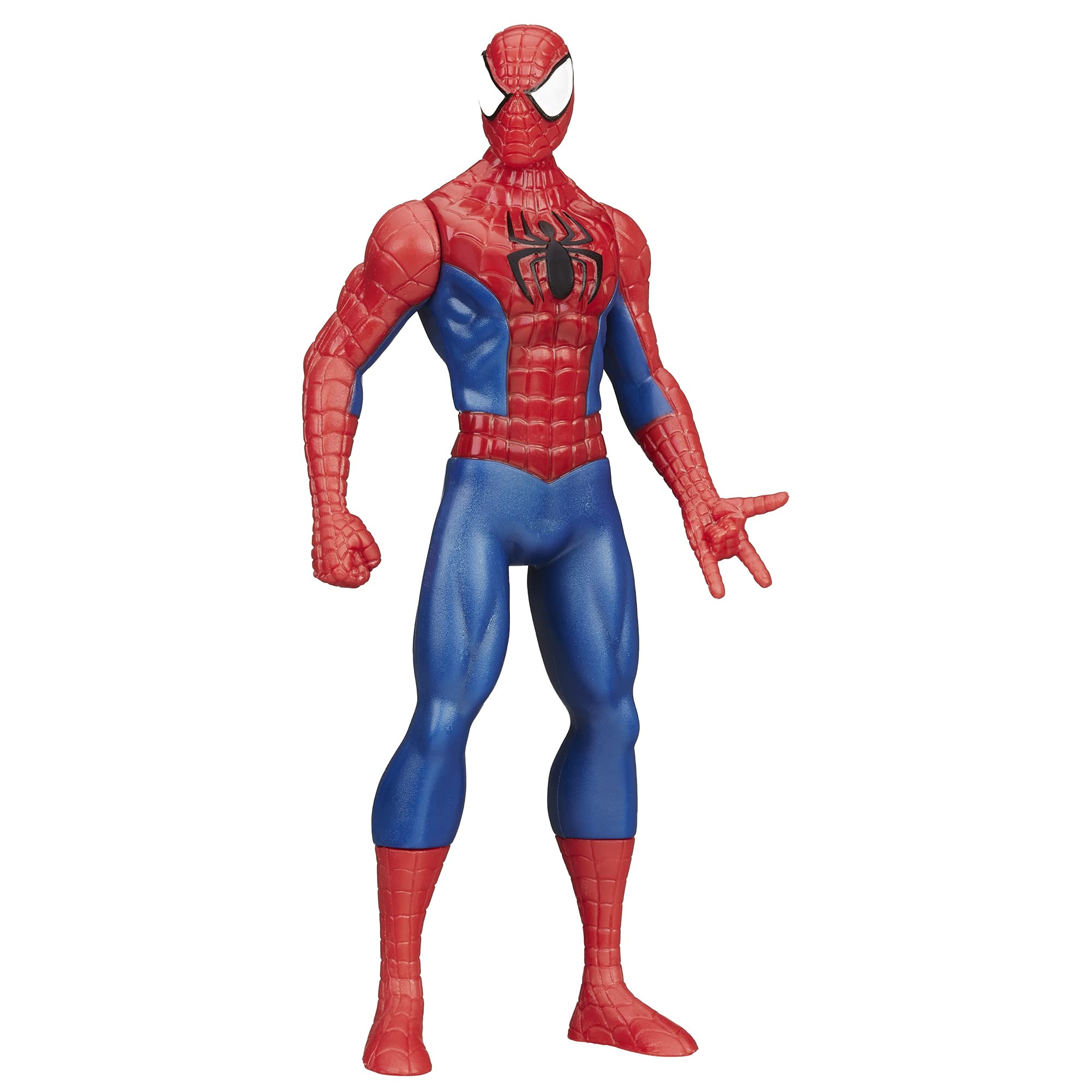 Marvel Spider-Man action figure front view with iconic suit details for display.