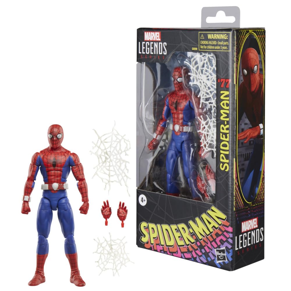 Marvel Spider-Man ’77 action figure front view showing film-inspired detailing for display