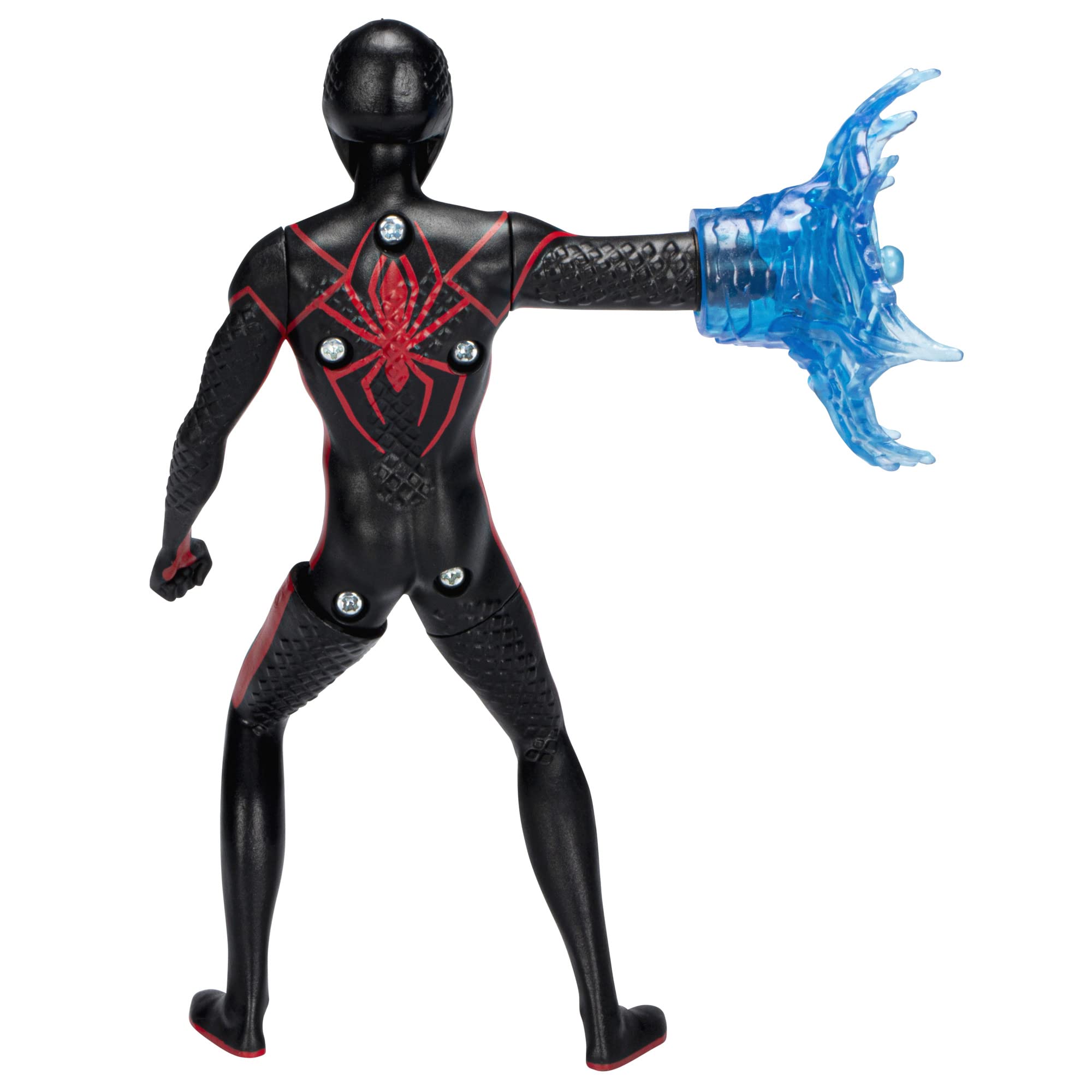 Legs squeeze to activate web-spinning projectile for quick battle scenes.