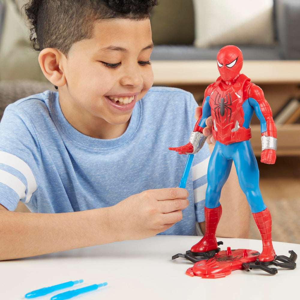 Marvel Spider-Man chest armor accessory adds character detail to the figure.