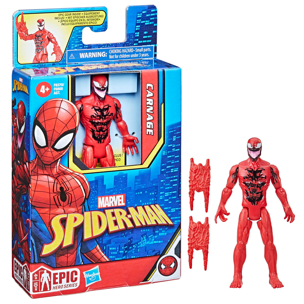 Marvel Spider-Man Epic Hero Series Carnage packaging and diorama photo invites collectors and kids to display
